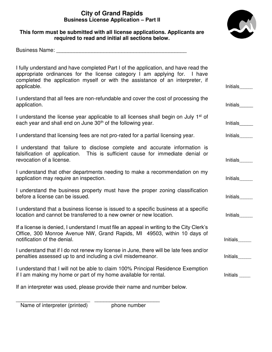 Business License Application - Snowplow Company - City of Grand Rapids, Michigan, Page 4
