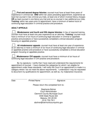 Application for Appointment as Assigned Counsel - Clermont County, Ohio, Page 2
