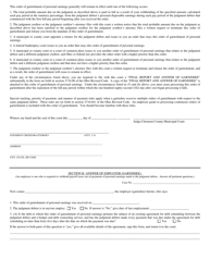 Affidavit &amp; Order &amp; Notice of Garnishment of Personal Earnings &amp; Answer of Employer - Village of Batavia, Ohio, Page 2