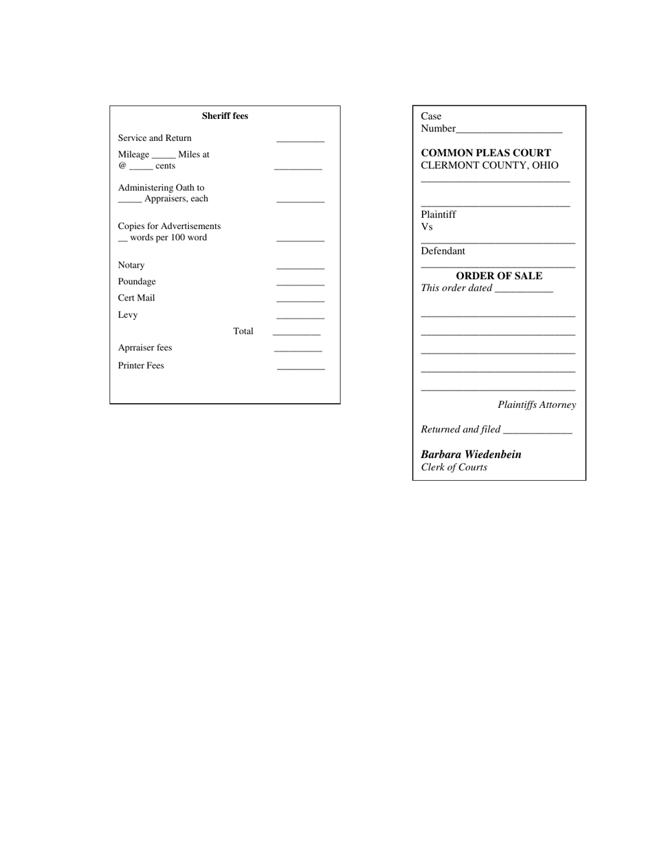 Order of Sheriffs Sale - Clermont County, Ohio, Page 3