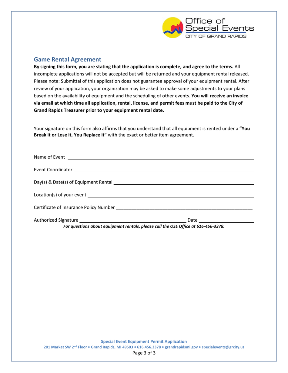 Outdoor Game Rental - City of Grand Rapids, Michigan, Page 3