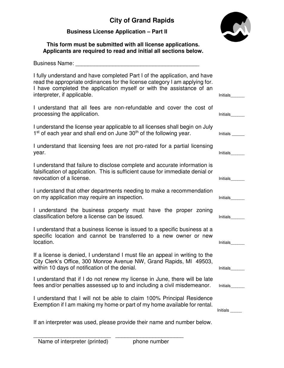Transient Merchant / Vending Cart Application - City of Grand Rapids, Michigan, Page 3