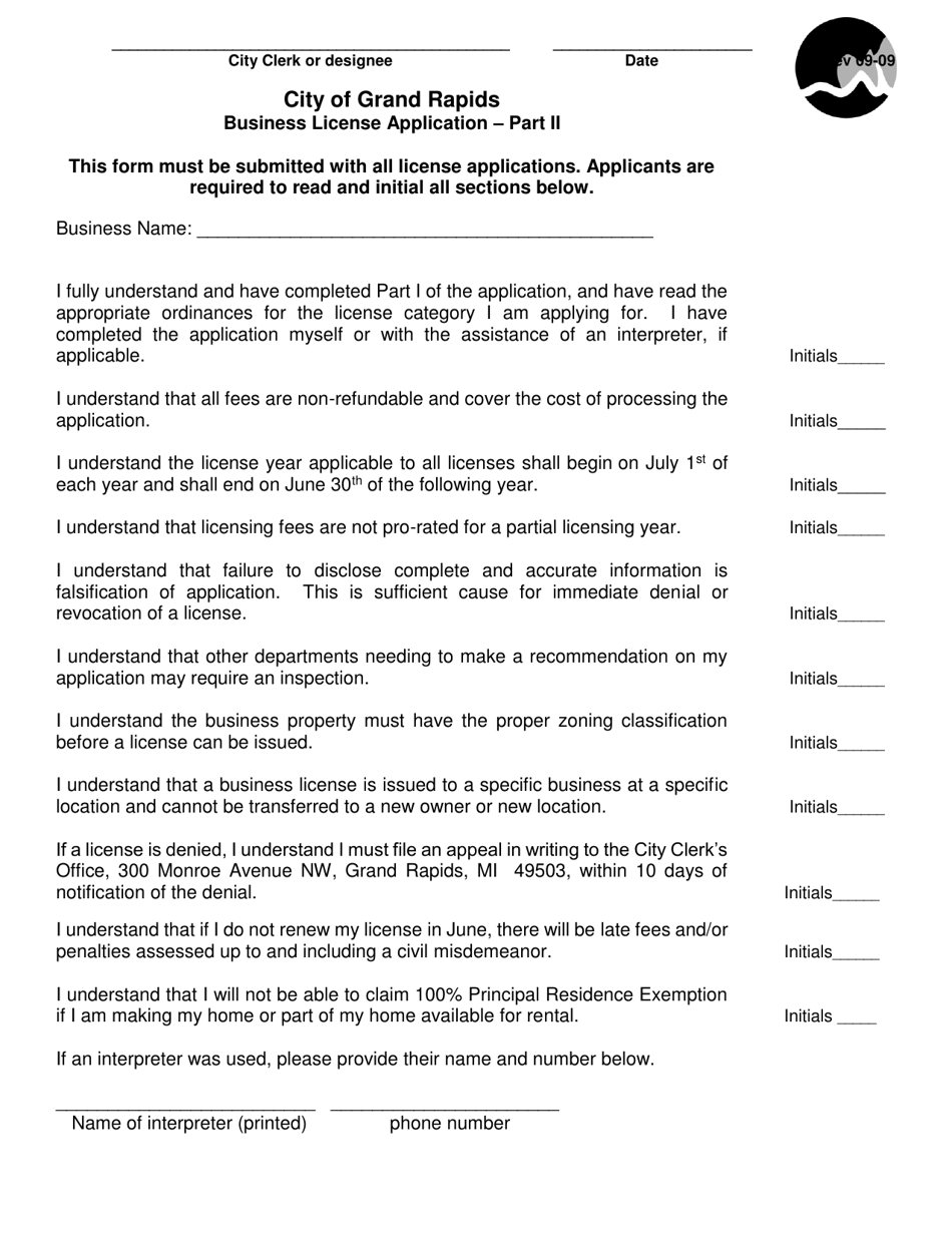 Business License Application - Sound Truck - City of Grand Rapids, Michigan, Page 3