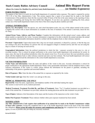 Animal Bite Report Form (Or Similar Exposures) - City of Canton, Ohio, Page 2