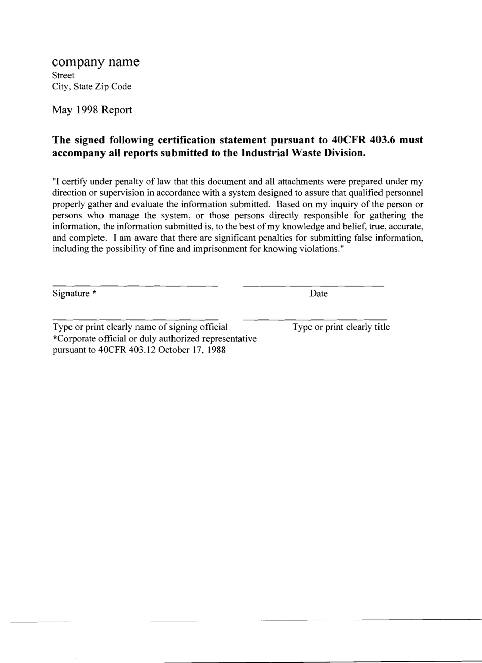 Self Monitoring Report Form - City of Canton, Ohio, Page 5