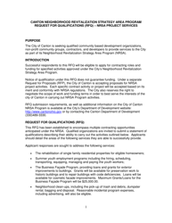 Document preview: Request for Qualifications - Neighborhood Revitalization Strategy Area Program - City of Canton, Ohio