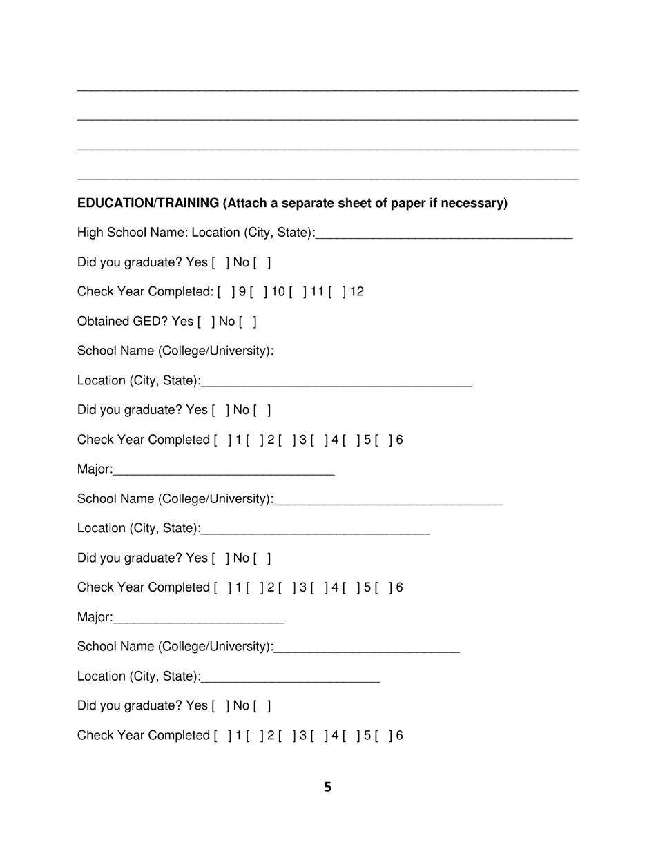 Board and Commission Application - City of Canton, Ohio, Page 5