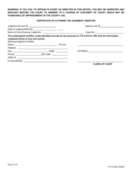 Form 171-23 Citation to Discover Assets - Lake County, Illinois, Page 2