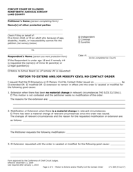 Document preview: Form 171-384 Motion to Extend and/or Modify Civil No Contact Order - Lake County, Illinois