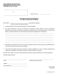 Document preview: Formulario 171-434 Apendice D Objecion De Una Parte Interesada a La Amplia Cobertura De Prensa - Lake County, Illinois (Spanish)