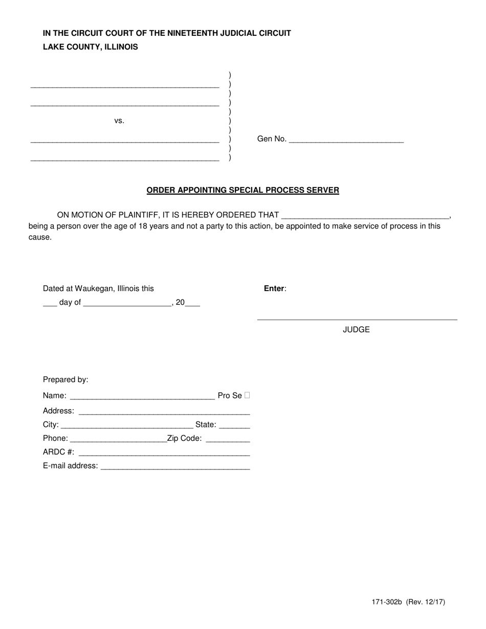 Form 171-302B - Fill Out, Sign Online and Download Fillable PDF, Lake ...