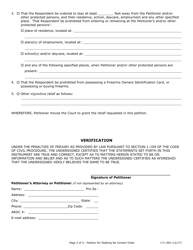 Form 171-392 Verified Petition for Stalking No Contact Order - Lake County, Illinois, Page 3