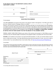 Document preview: Form 171-149A Wage Deduction Summons - Lake County, Illinois