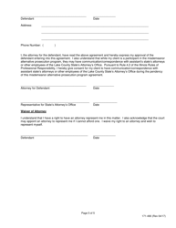 Form 171-490 Misdemeanor Alternative Prosecution Program Agreement - Lake County, Illinois, Page 5