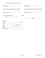 Form 171-234B Agreed Parentage Order - Lake County, Illinois, Page 3