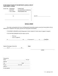 Document preview: Form 171-356 Default Order - Lake County, Illinois