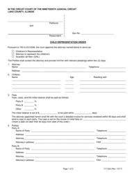 Document preview: Form 171-344 Child Representation Order - Lake County, Illinois