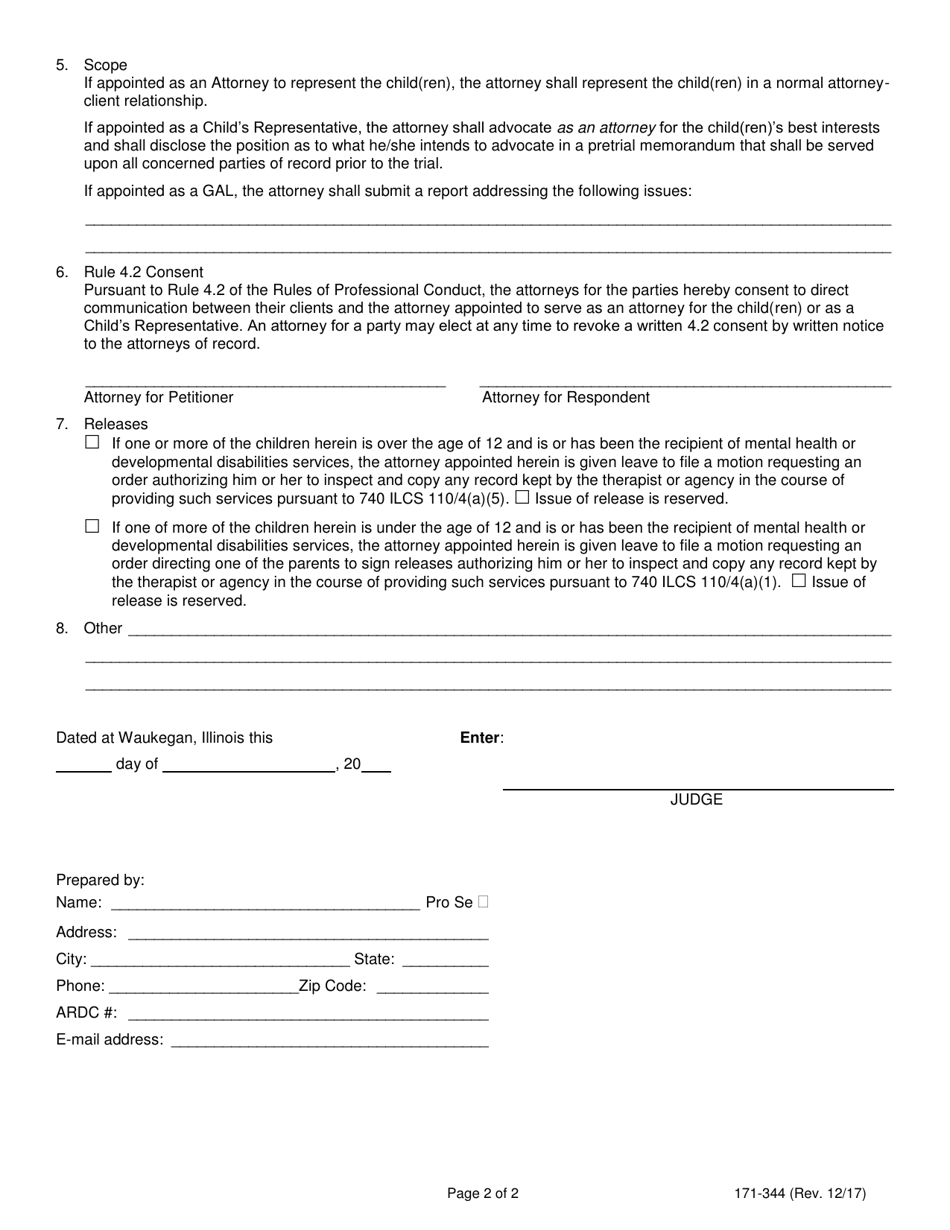 Form 171-344 - Fill Out, Sign Online and Download Fillable PDF, Lake ...