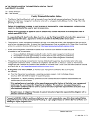 Document preview: Form 171-364 Family Division Information Notice - Lake County, Illinois