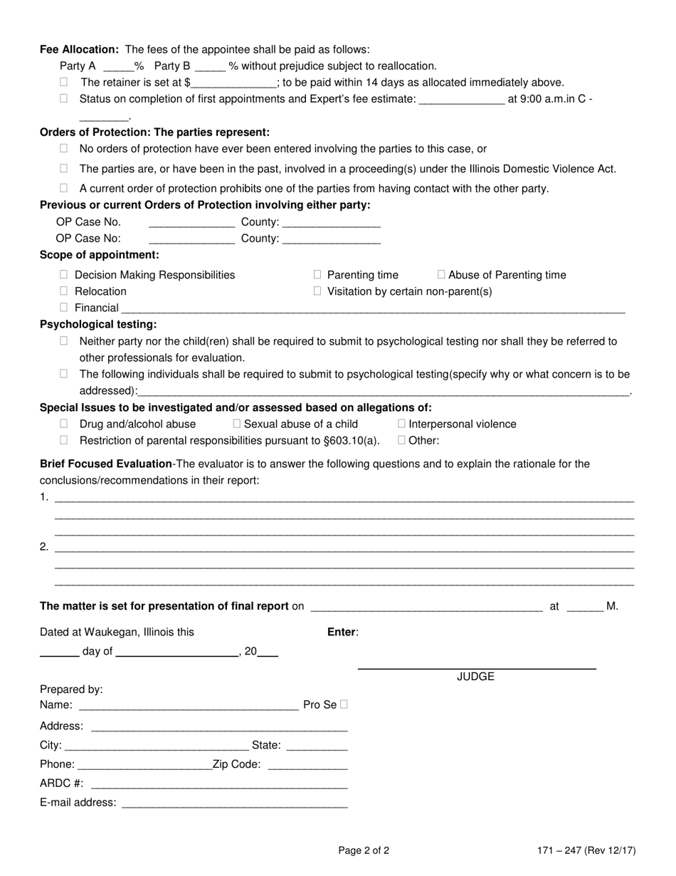 Form 171-247 Expert Referral Order - Lake County, Illinois, Page 2