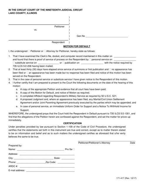 Form 171-417  Printable Pdf