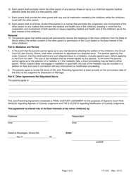 Form 171-410 Joint Parenting Agreement - Lake County, Illinois, Page 3