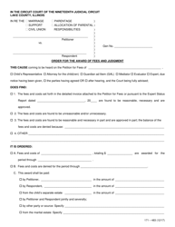 Form 171-483 Order for the Award of Fees and Judgment - Lake County, Illinois