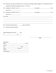 Form 171-483 Order for the Award of Fees and Judgment - Lake County, Illinois, Page 2