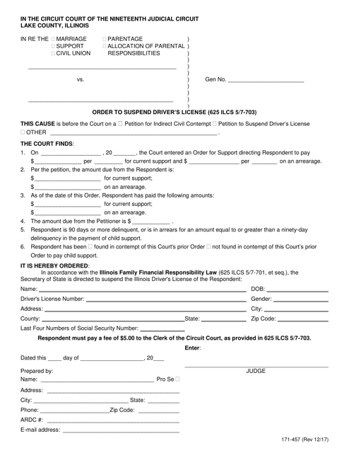 Form 171-457  Printable Pdf