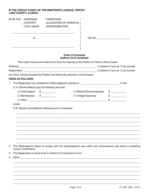 Form 171-354  Printable Pdf