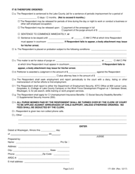 Form 171-354 Order of Contempt (Indirect Civil Contempt) - Lake County, Illinois, Page 2