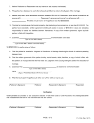 Form 171-213C (171-213D) Petition for Joint Simplified Dissolution of Marriage - Lake County, Illinois, Page 2