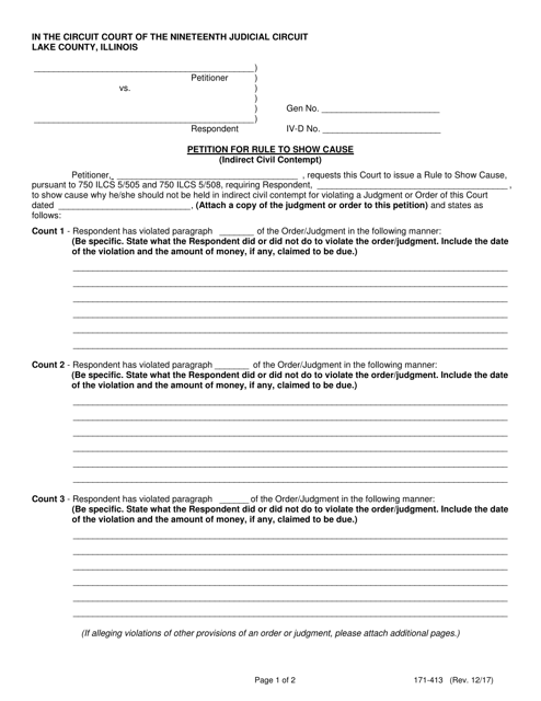 Form 171-413  Printable Pdf
