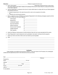 Form 171-413 Petition for Rule to Show Cause (Indirect Civil Contempt) - Lake County, Illinois, Page 2