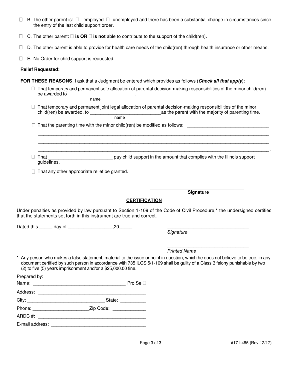 Form 171-485 - Fill Out, Sign Online and Download Fillable PDF, Lake ...