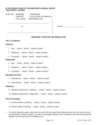 Document preview: Form 171-477 Response to Petition for Dissolution - Lake County, Illinois