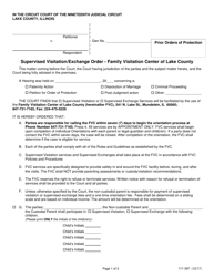 Document preview: Form 171-397 Supervised Visitation/Exchange Order - Family Visitation Center of Lake County - Lake County, Illinois