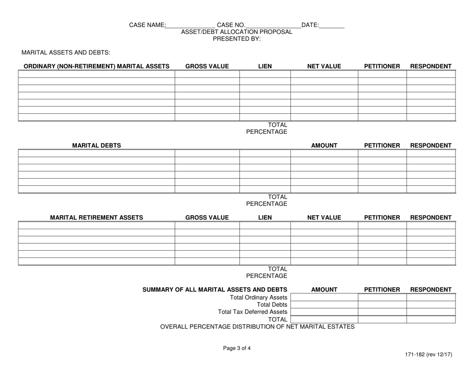 Form 171-182 Settlement Conference Memorandum - Lake County, Illinois, Page 3