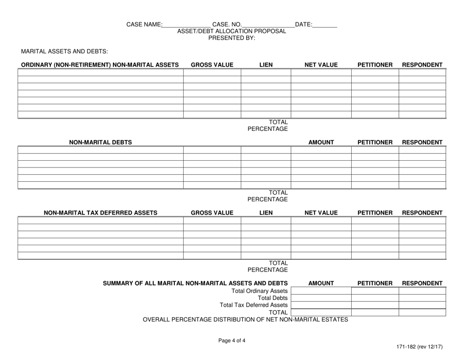 Form 171-182 Settlement Conference Memorandum - Lake County, Illinois, Page 4