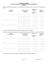 Form 171P-26B Affidavit of Heirship Surviving Spouse/Civil Union Partner and/or Descendants - Lake County, Illinois, Page 3