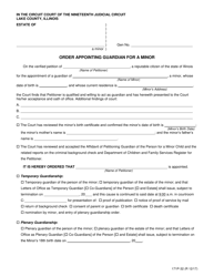 Document preview: Form 171P-32 Order Appointing Guardian for a Minor - Lake County, Illinois