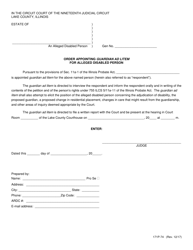 Document preview: Form 171P-74 Order Appointing Guardian Ad Litem for Alleged Disabled Person - Lake County, Illinois