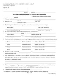 Document preview: Form 171P-31 Petition for Appointment of Guardian for a Minor - Lake County, Illinois