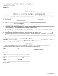 Document preview: Form 171P-299 Petition to Discharge Guardian - Minor's Estate - Lake County, Illinois