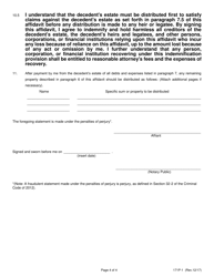 Form 171P-1 Small Estate Affidavit ($100,000 and Under) - Lake County, Illinois, Page 4