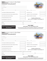 Form TL Transient Lodging Excise Tax Form - City of Canton, Ohio