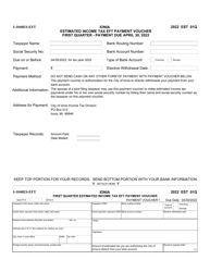 Form I-1040ES-EFT Estimated Income Tax Eft Payment Voucher - City of Ionia, Michigan