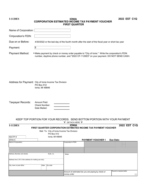 Form I-1120ES 2022 Printable Pdf