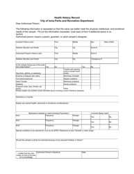 Day Camp Registration Form - City of Ionia, Michigan, Page 2