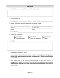 Going out of Business Sale Application - City of Ionia, Michigan, Page 2